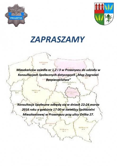 Konsultacje Społeczne dla Osiedla nr 1,2 i 3 w Przasnyszu