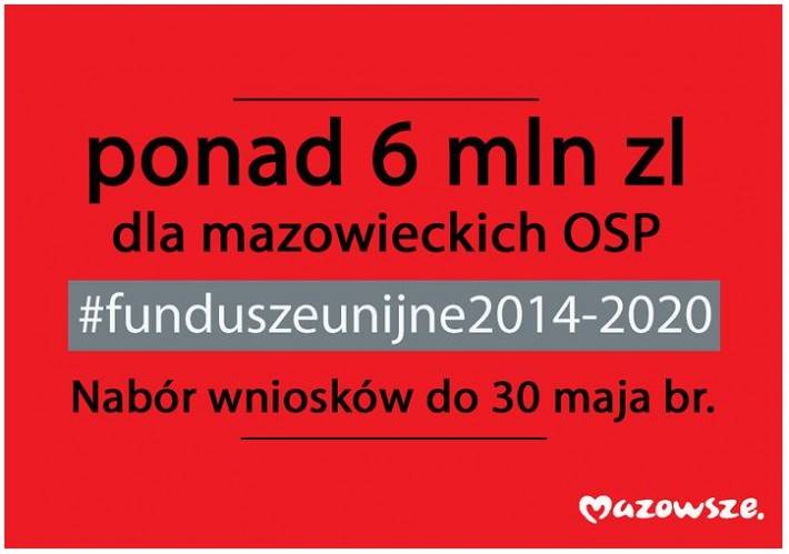 6 mln zł z UE dla mazowieckich OSP