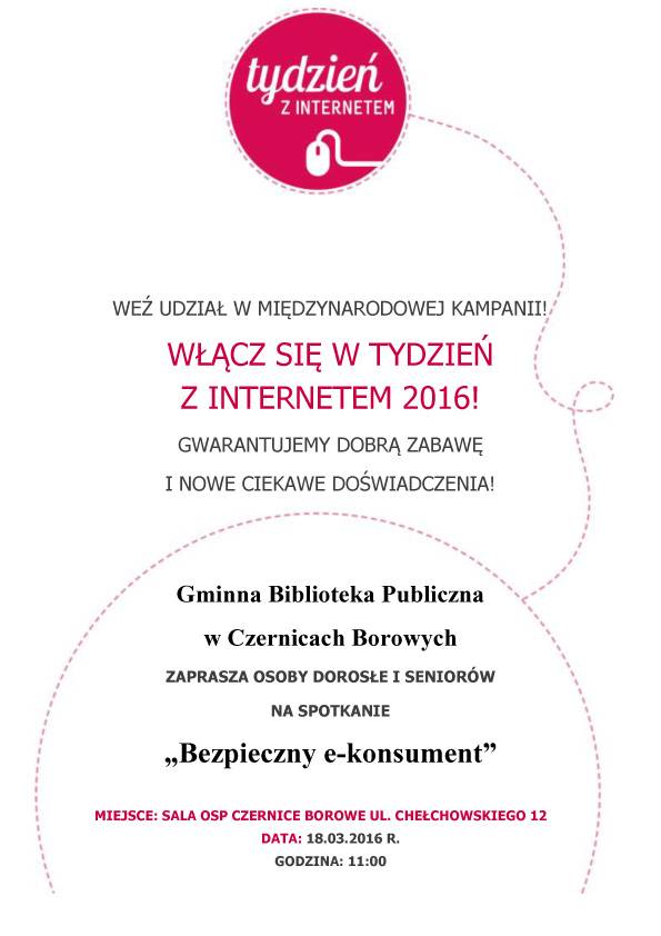 Czernice Borowe: Bezpieczny e-konsument – zaproszenie