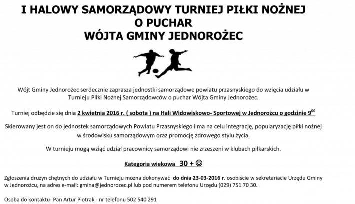 I Halowy Samorządowy Turniej Piłki Nożnej 