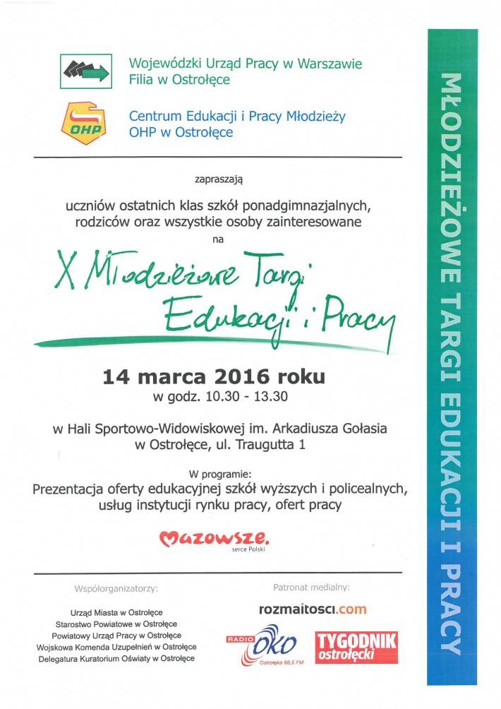 X Młodzieżowe Targi Edukacyjne i Pracy