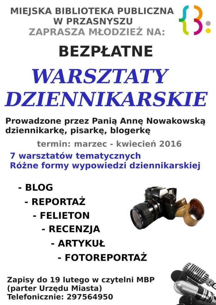 Bezpłatne Warsztaty Dziennikarskie