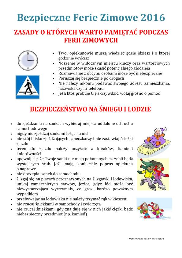 Bezpieczne ferie 2016