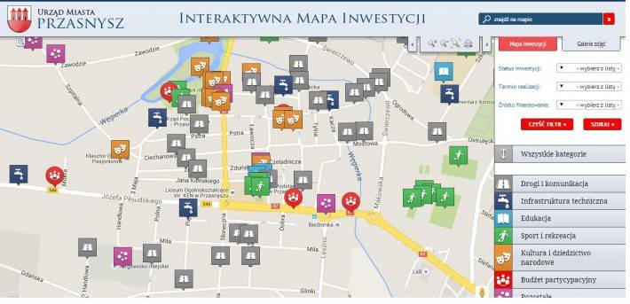 Interaktywna mapa inwestycji Miasta Przasnysz