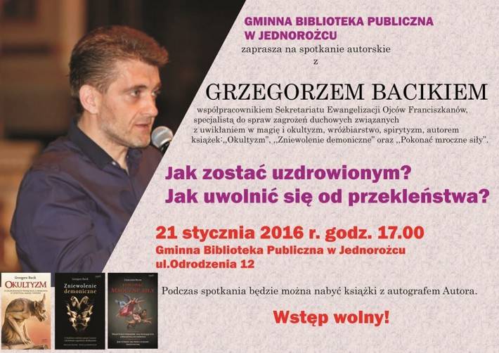Spotkanie autorskie z Grzegorzem Bacikiem w Jednorożcu