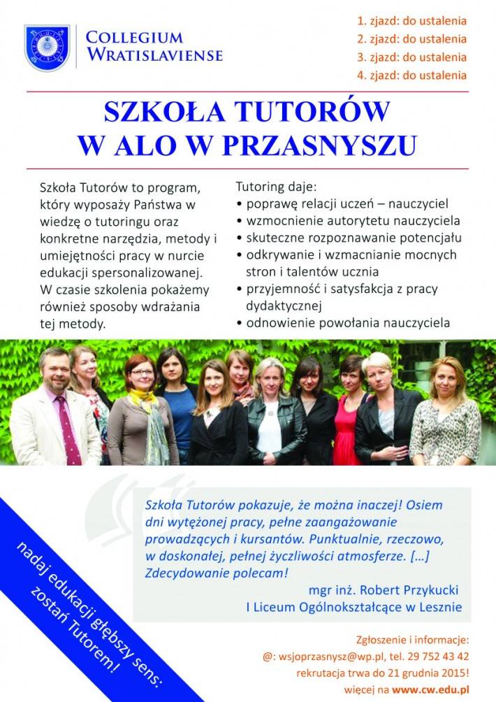 Szkoła Tutorów w Przasnyszu - zapisy do 12 stycznia!