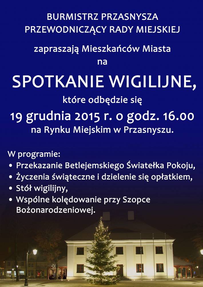 Spotkanie Wigilijne - zaproszenie