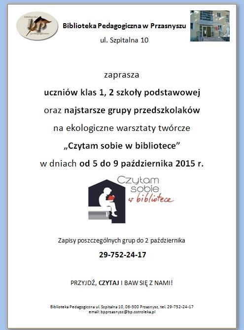 Czytam sobie w bibliotece… (pedagogicznej)