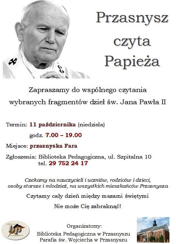 Przasnysz czyta Papieża