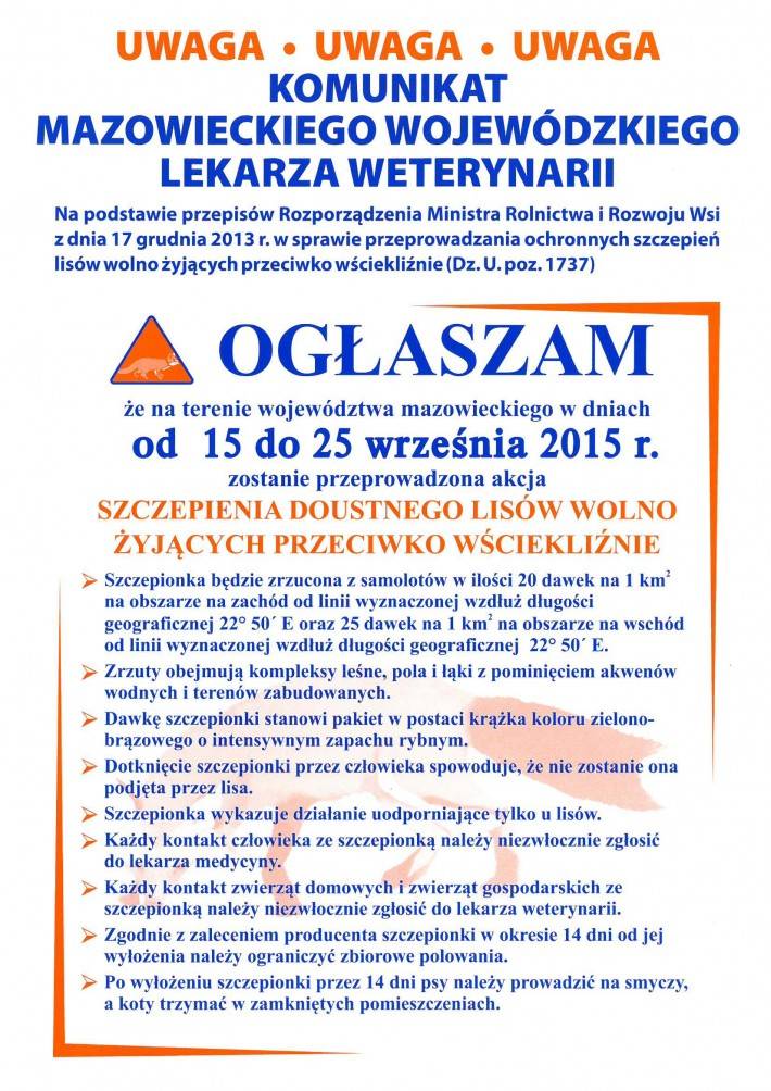 Sezonowe szczepienie lisów