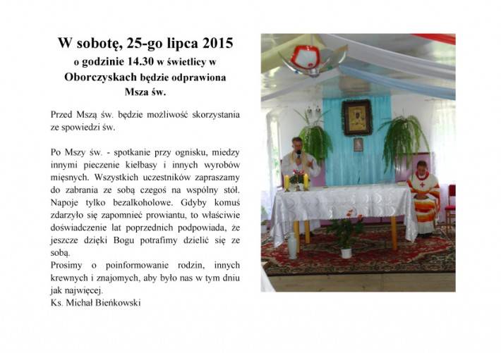 Zaproszenie do Oborczysk
