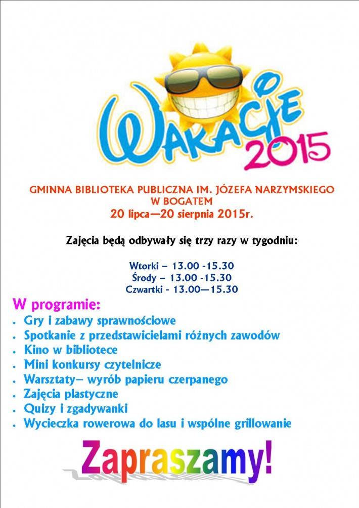 Bogate: Wakacje w bibliotece