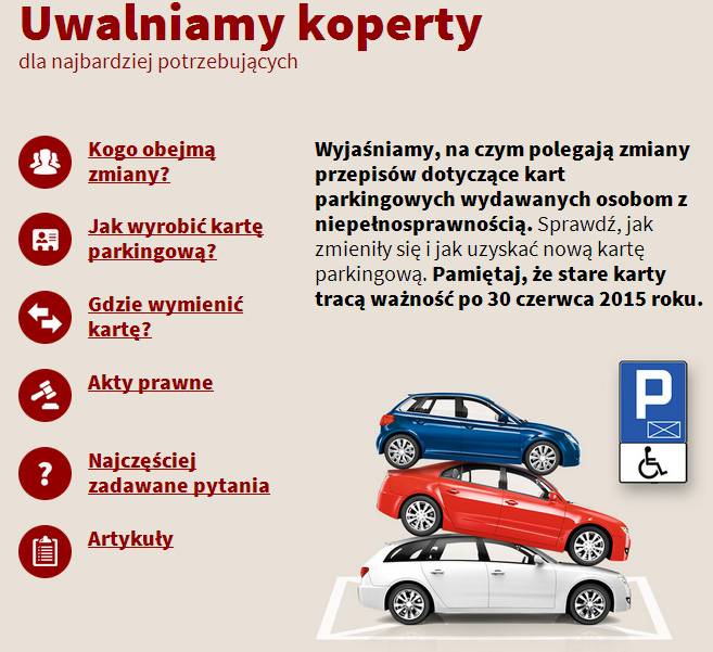 Zmiany dotyczące wydawania kart parkingowych