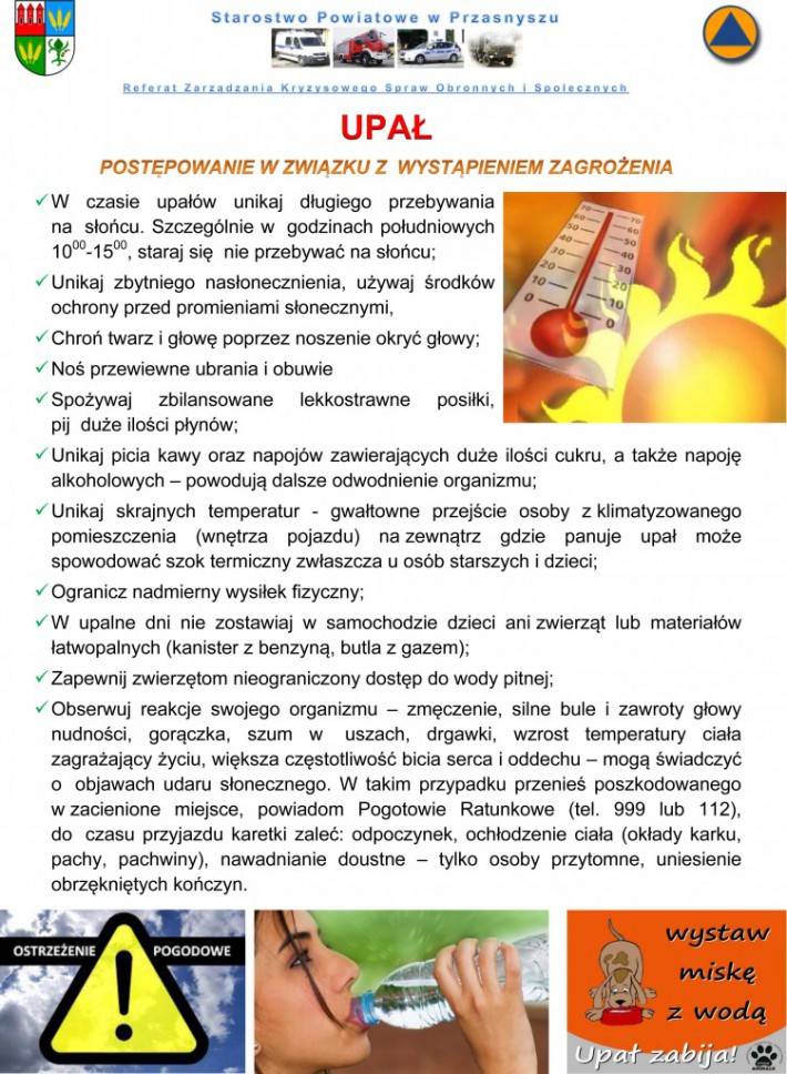 Ostrzeżenie meteo - upał