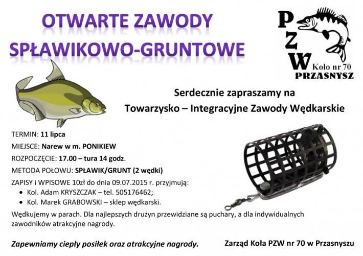 Otwarte towarzysko-integracyjne zawody wędkarskie