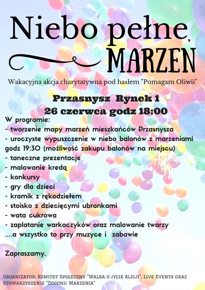 Niebo pełne marzeń! - wakacyjna akcja charytatywna