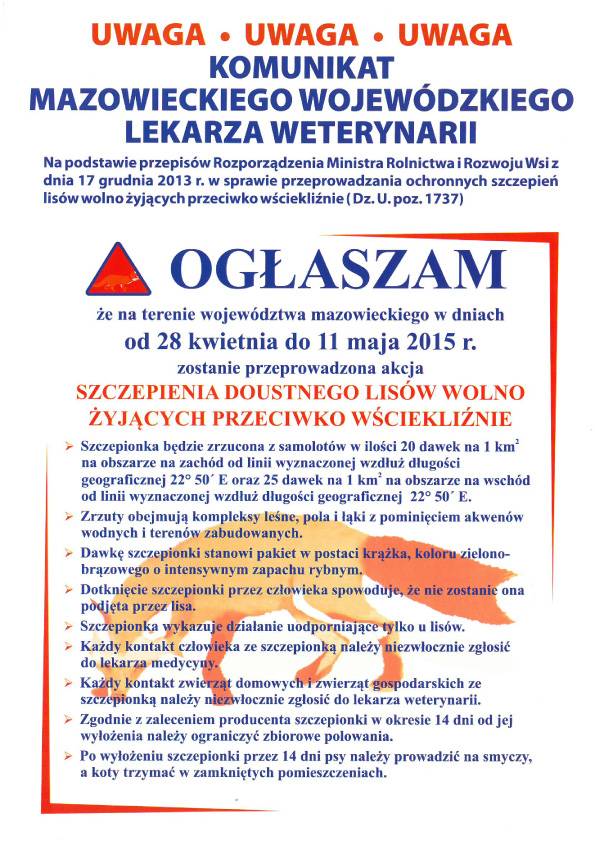 Sezonowe szczepienie lisów