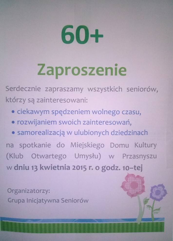 Zaproszenie 60+