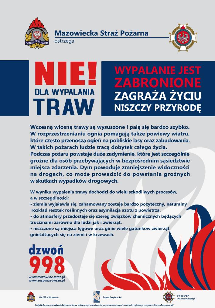 NIE! dla wypalania traw na Mazowszu