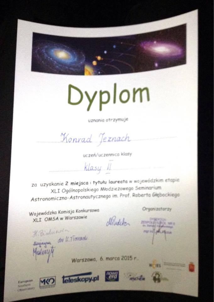 LAUREAT KONKURSU Z FIZYKI