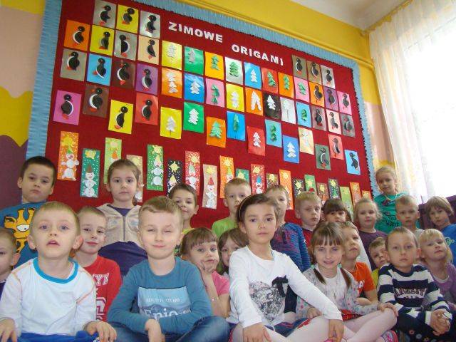 Zimowe origami przedszkolaków