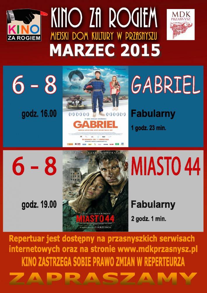 Najbliższy weekend w KINIE ZA ROGIEM