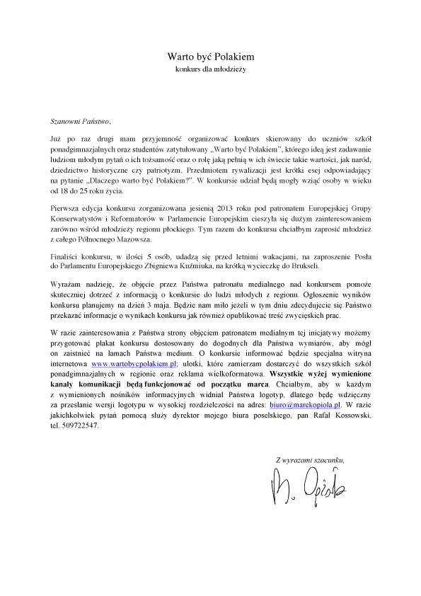 Warto być Polakiem - konkurs dla młodzieży