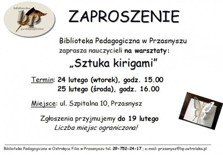 BP: Zaproszenie na warsztaty
