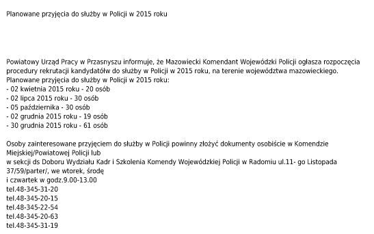 Jest praca w POLICJI