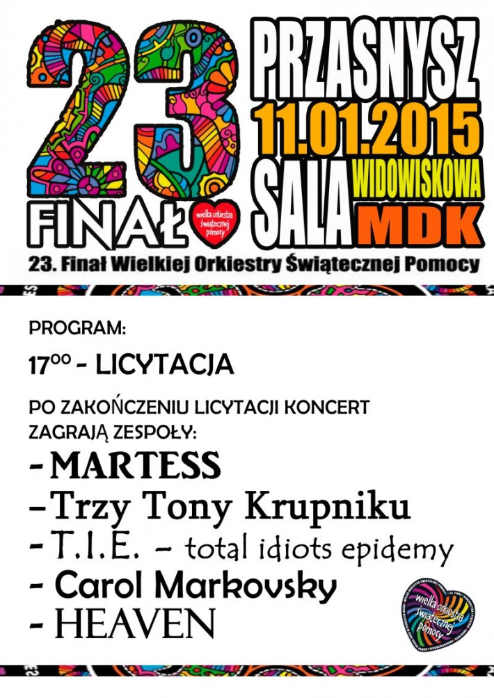 23. Finał WOŚP - zaproszenie
