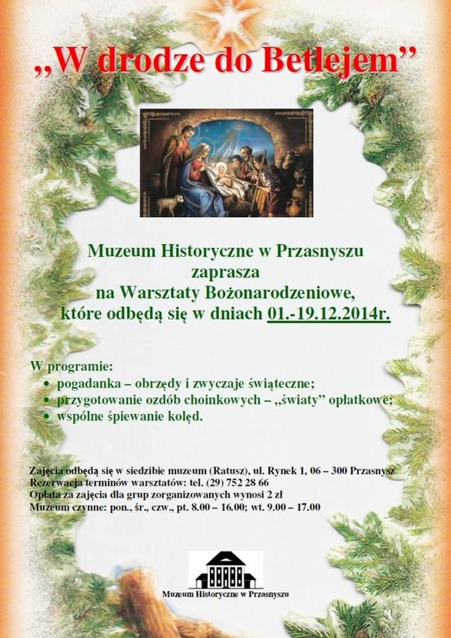 Zapraszamy na Warsztaty Bożonarodzeniowe