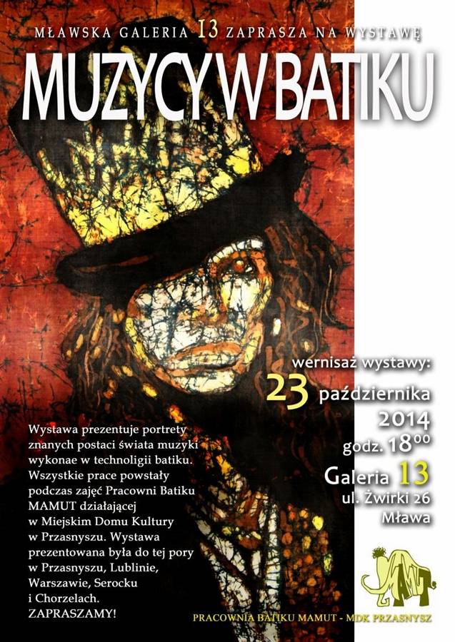 Wernisaż wystawy MUZYCY W BATIKU w Mławie