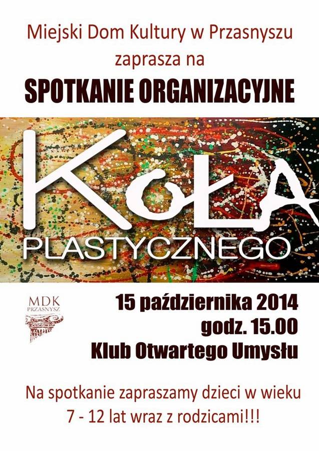 MDK zaprasza na zajęcia plastyczne