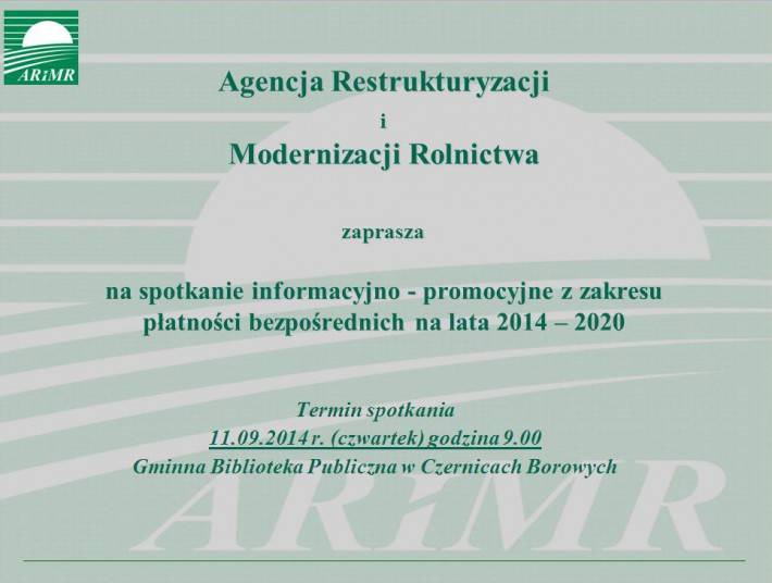 Czernice Borowe: Spotkanie informacyjno - promocyjne