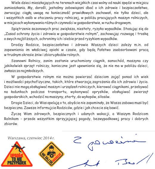 Apel Prezesa KRUS