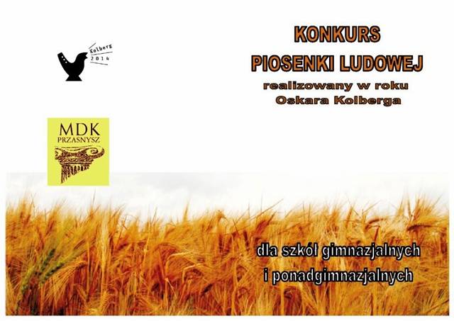 Konkurs piosenki ludowej dla szkół gimnazjalnych i ponadgimnazjalnych