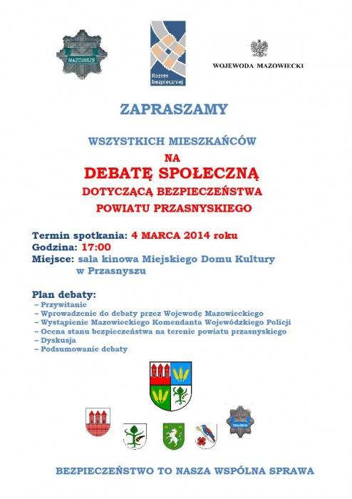 Przasnyscy policjanci zapraszają na debatę