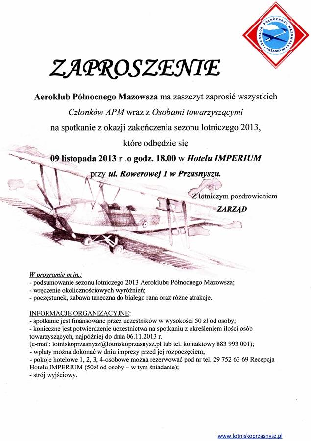 Zakończenie sezonu lotniczego