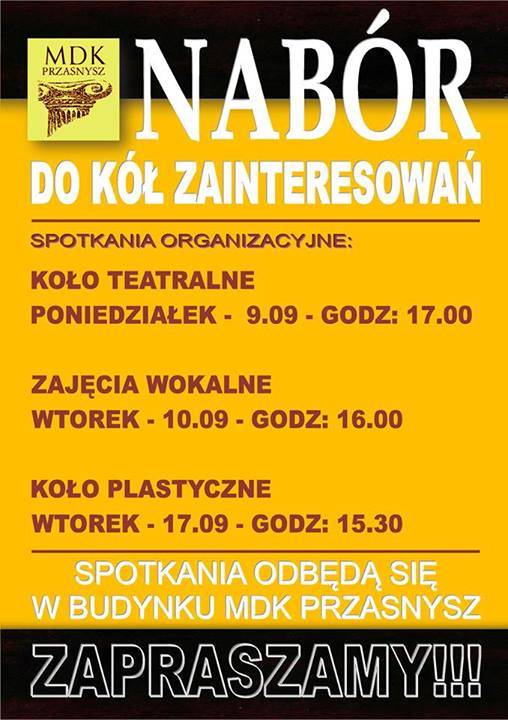 Nabór do kół zainteresowań