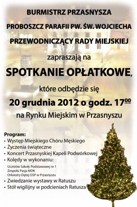 Spotkanie opłatkowe na rynku miejskim
