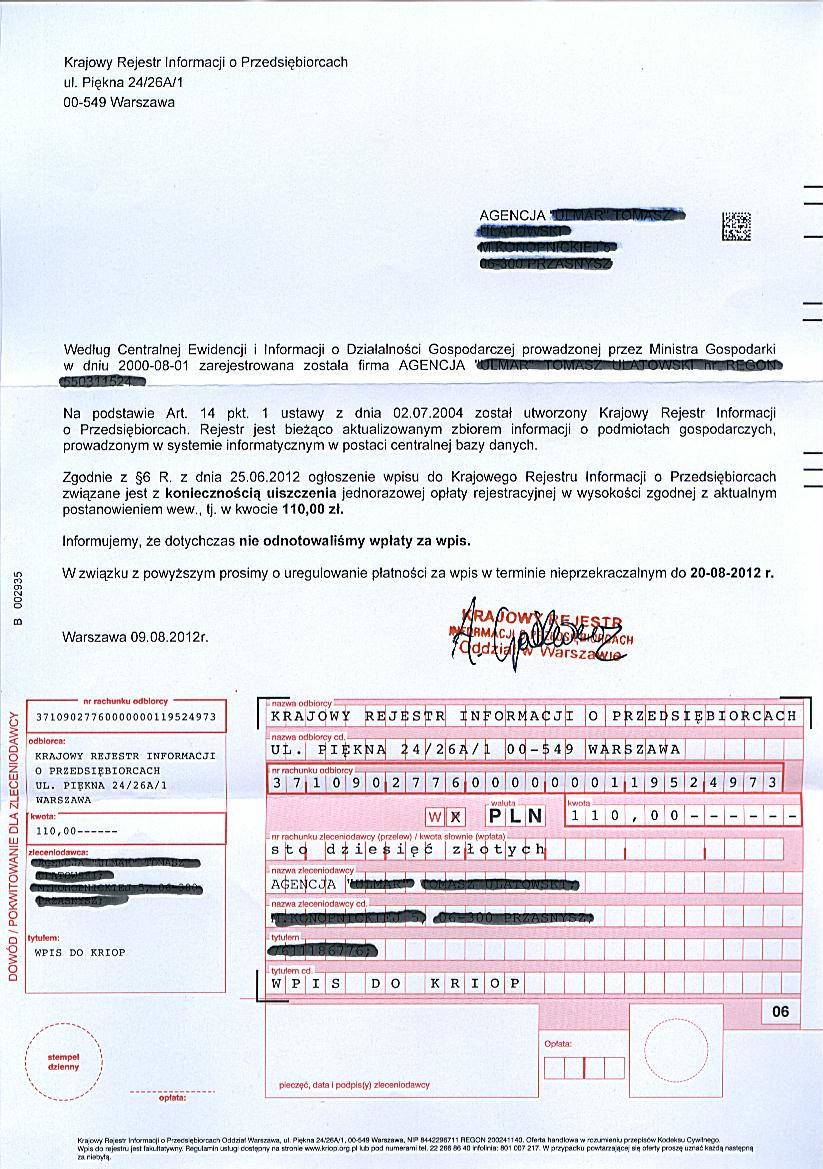 Uwaga przedsiębiorcy!