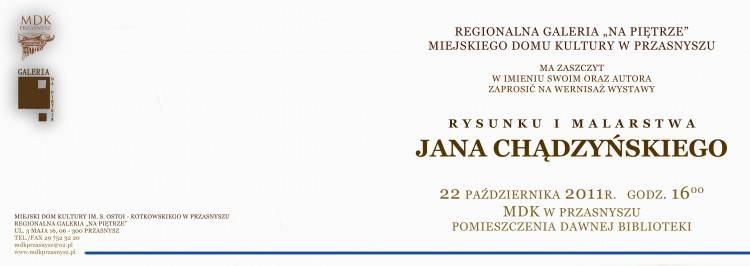 Zaproszenie na wernisaż wystawy rysunku i malarstwa