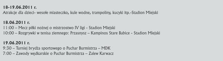 Program Dni Przasnysza 2011
