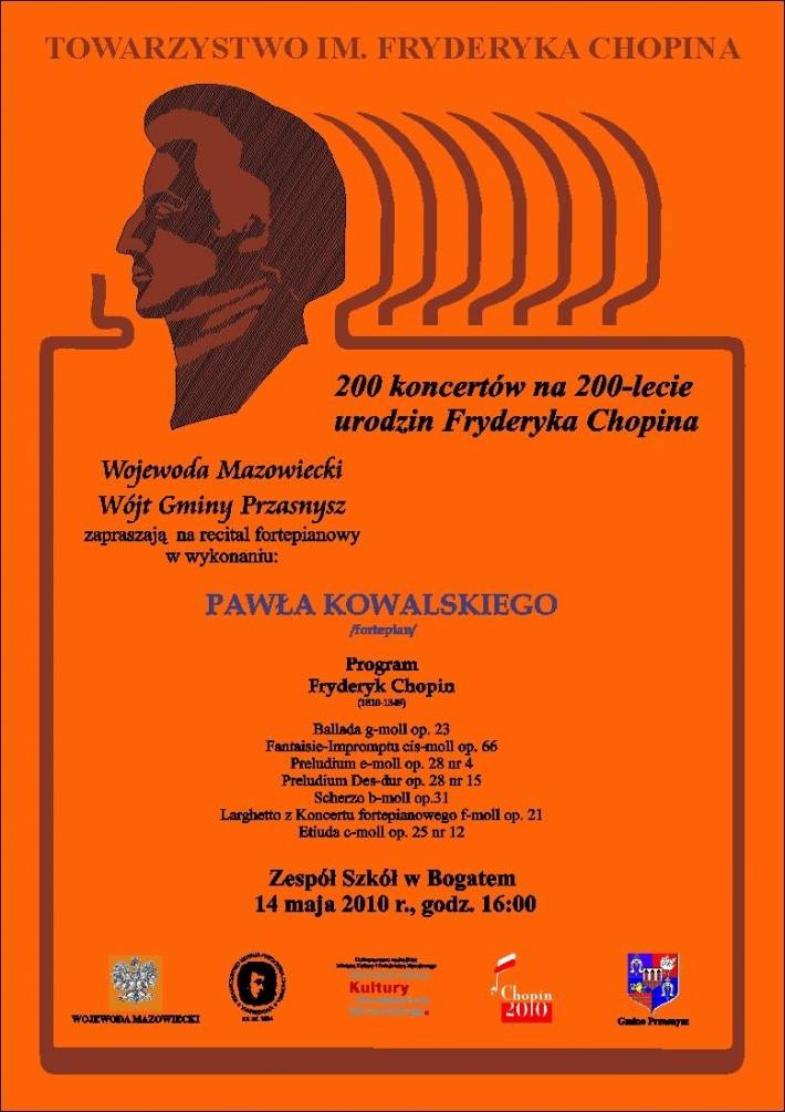 Zaproszenie na koncert wybitnego muzyka