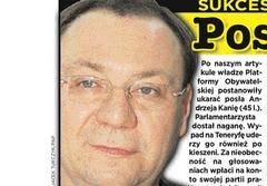 Poseł Kania ukarany
