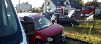 Wypadek na skrzyżowaniu ulic w Przasnyszu