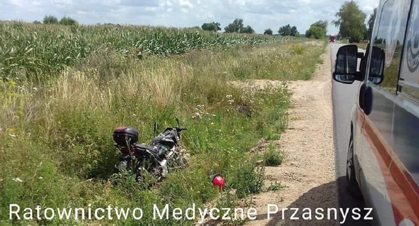 Motocyklista wylądował w rowie. Miał 3,5 promila
