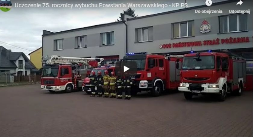 Tak strażacy uczcili 75. rocznicę wybuchu Powstania Warszawskiego