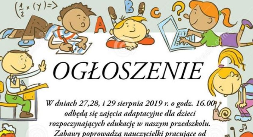 Zajęcia adaptacyjne dla przyszłych przedszkolaków - zaproszenie