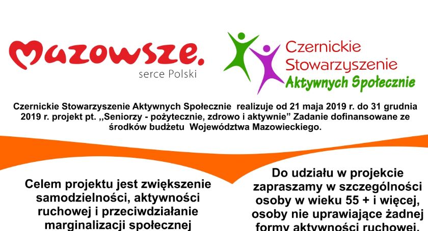 Seniorzy - pożytecznie, zdrowo i aktywnie - zaproszenie dla Seniorów